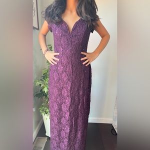 beautiful maroon party dress.